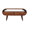 35" Brown Solid Wood Enclosed and Open Storage TV Stand