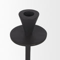 Set of Two Black Metal Floor Taper Candlesticks