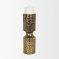 13" Antiqued Gold Metal Tabletop Votive Candle Holder