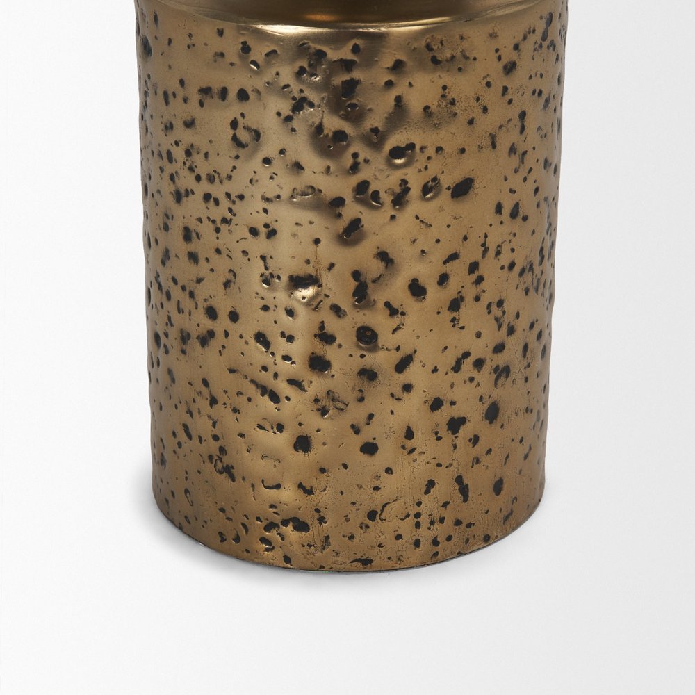 13" Antiqued Gold Metal Tabletop Votive Candle Holder