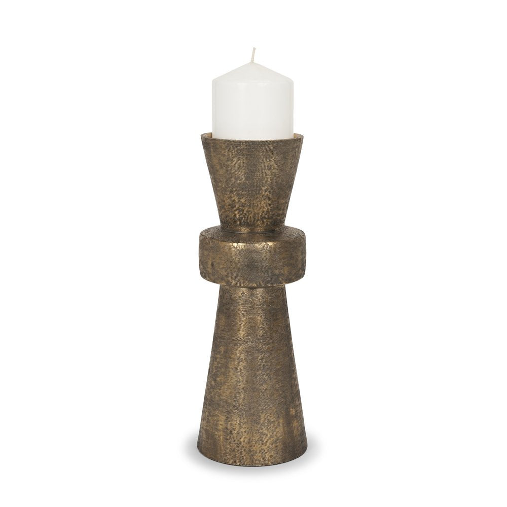 12" Antiqued Gold Metal Tabletop Votive Candle Holder