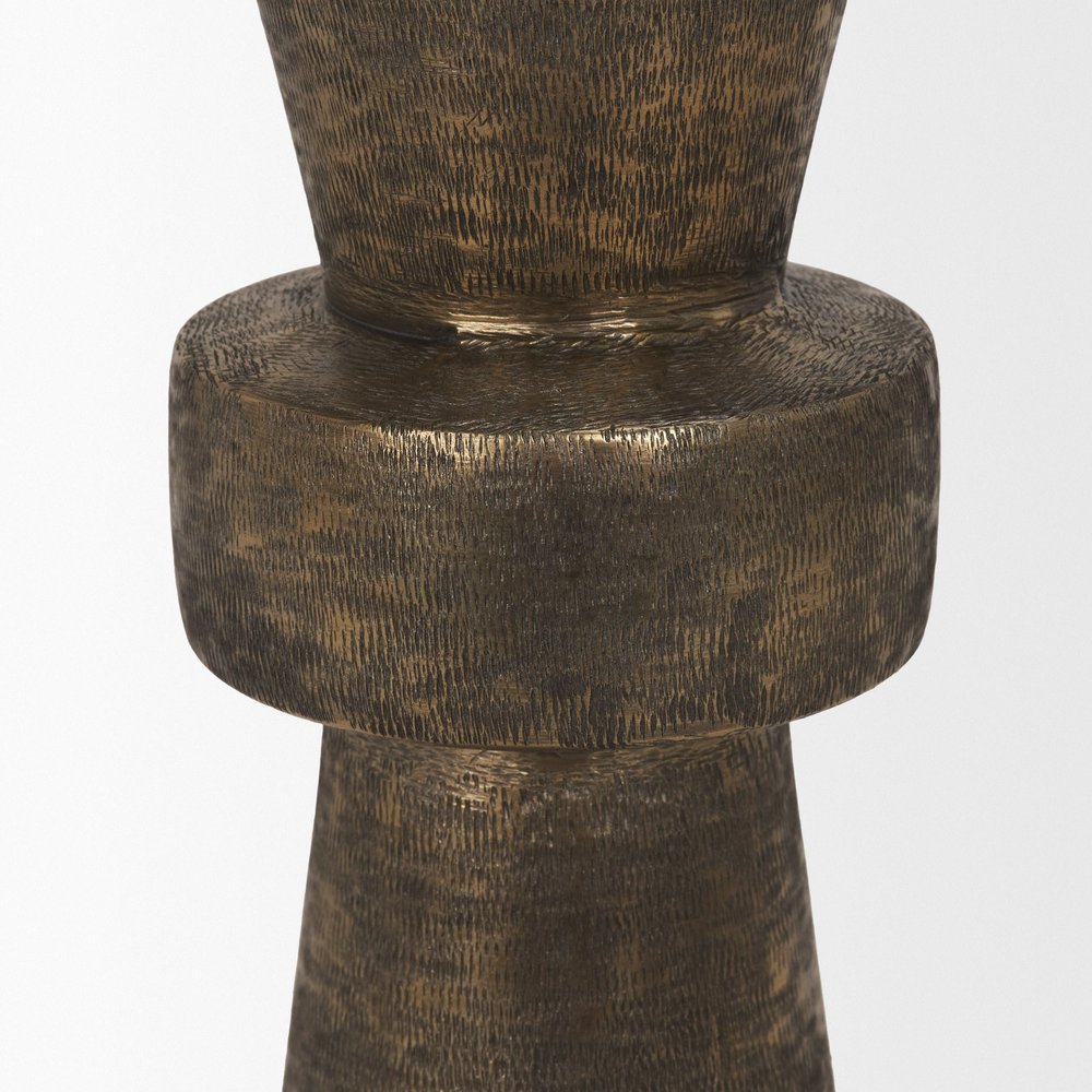 12" Antiqued Gold Metal Tabletop Votive Candle Holder