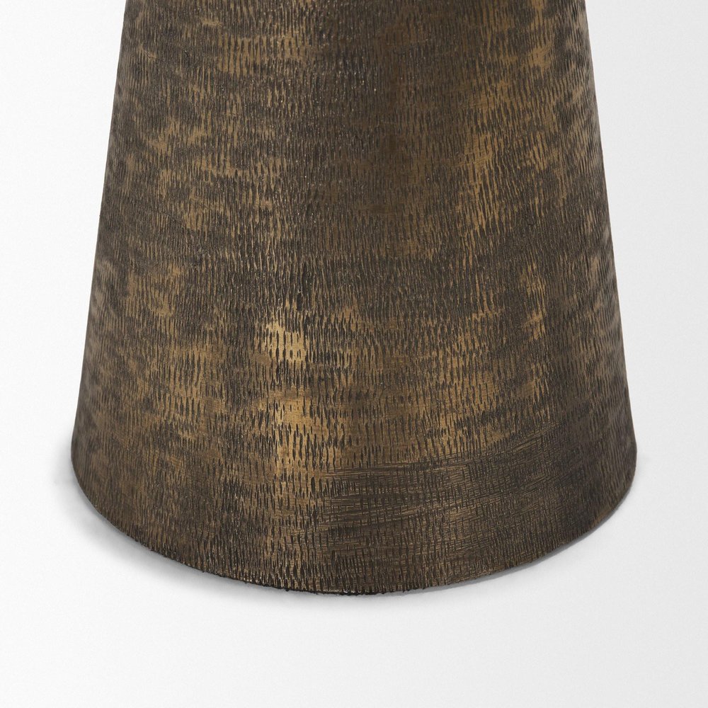 12" Antiqued Gold Metal Tabletop Votive Candle Holder