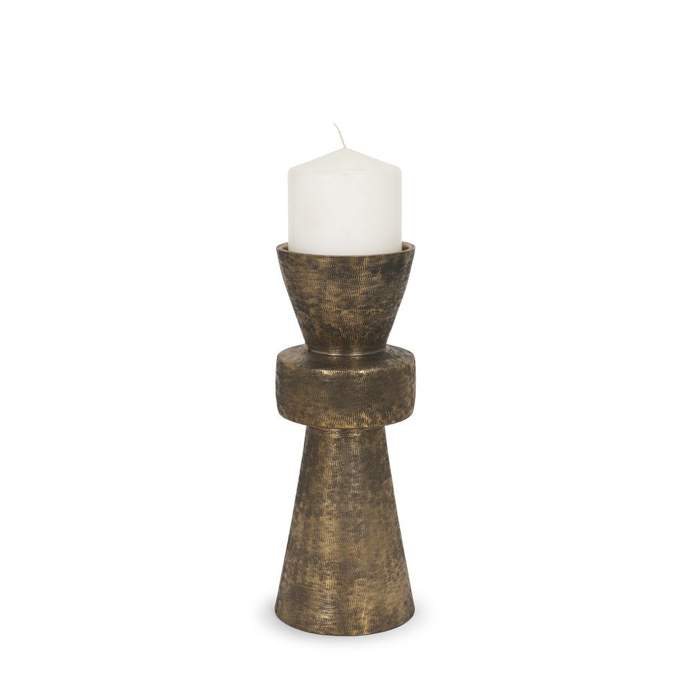 10" Antiqued Gold Metal Tabletop Votive Candle Holder