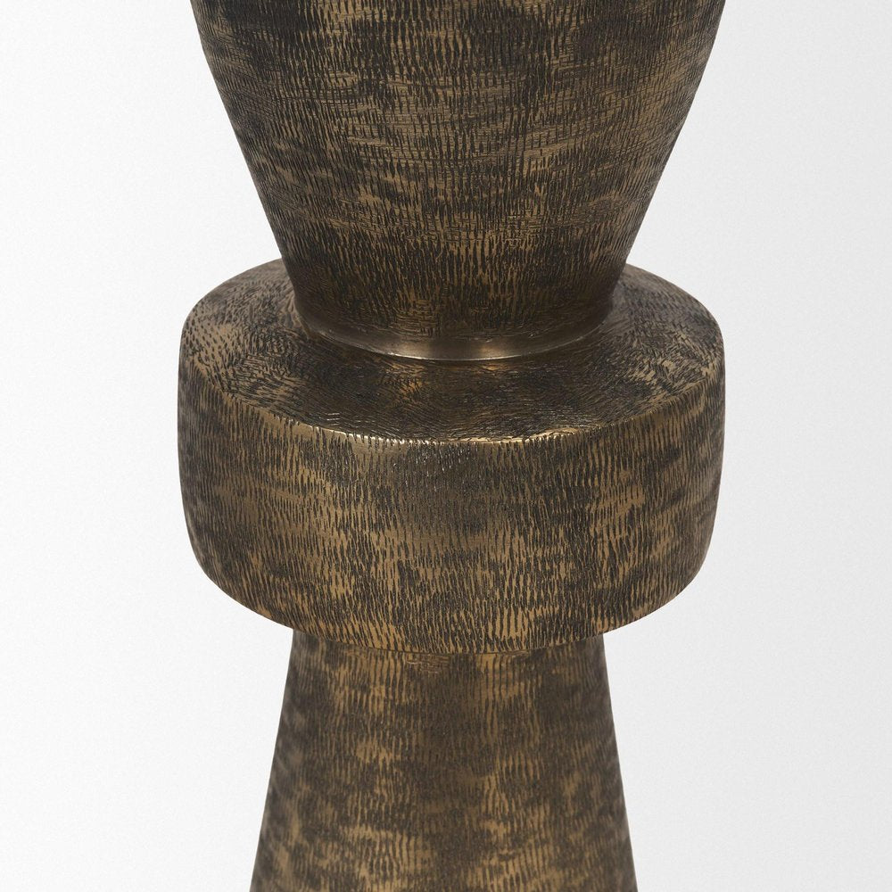 10" Antiqued Gold Metal Tabletop Votive Candle Holder