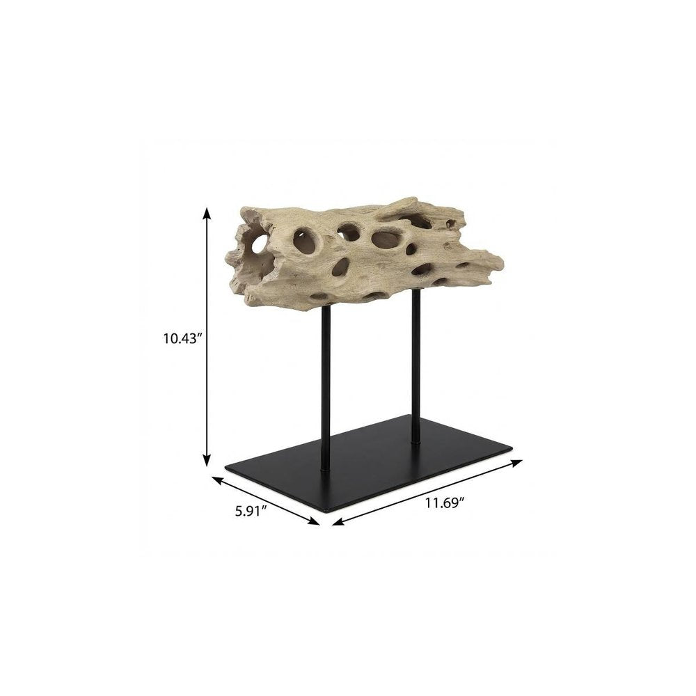 10" Brown Resin Tabletop Sculpture