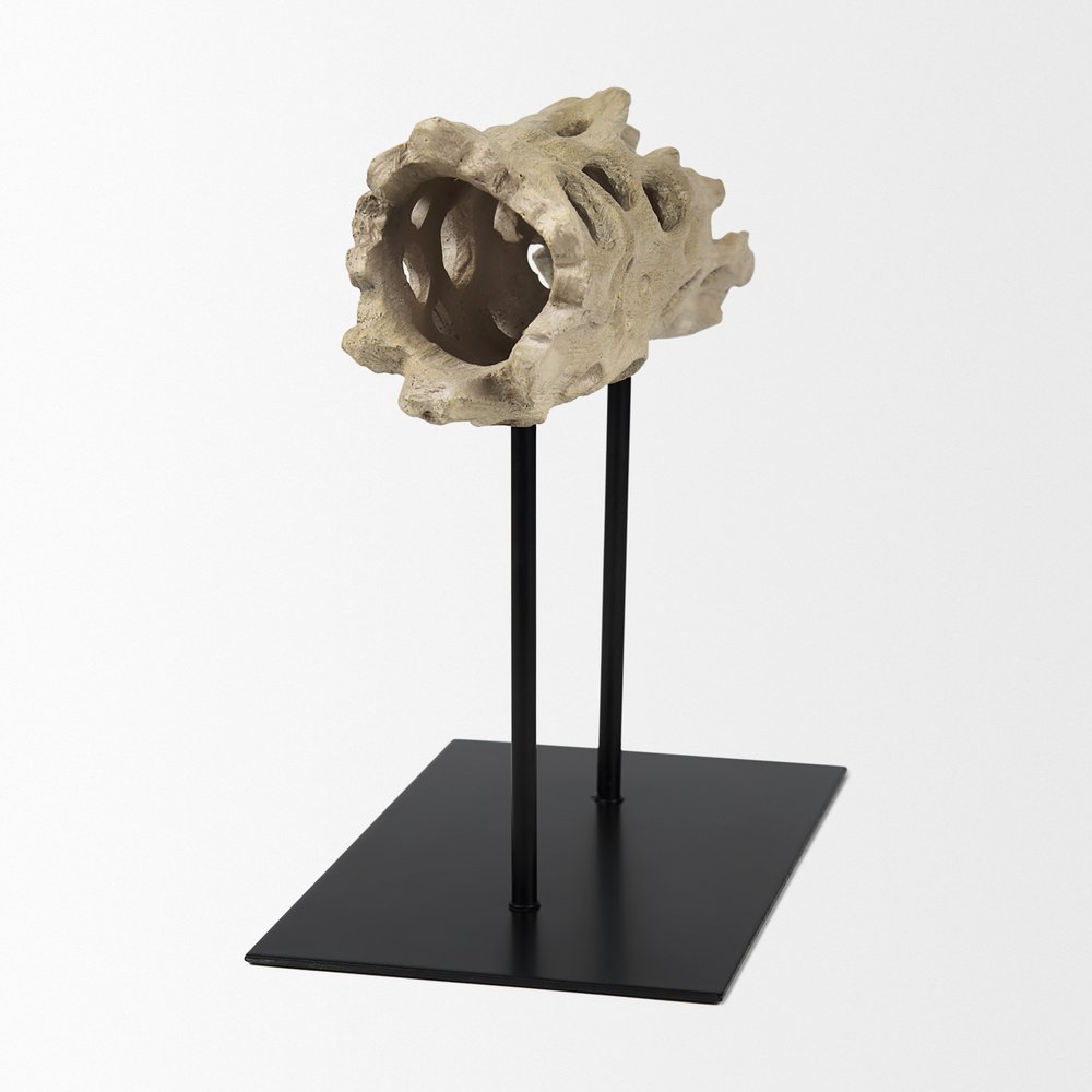 10" Brown Resin Tabletop Sculpture