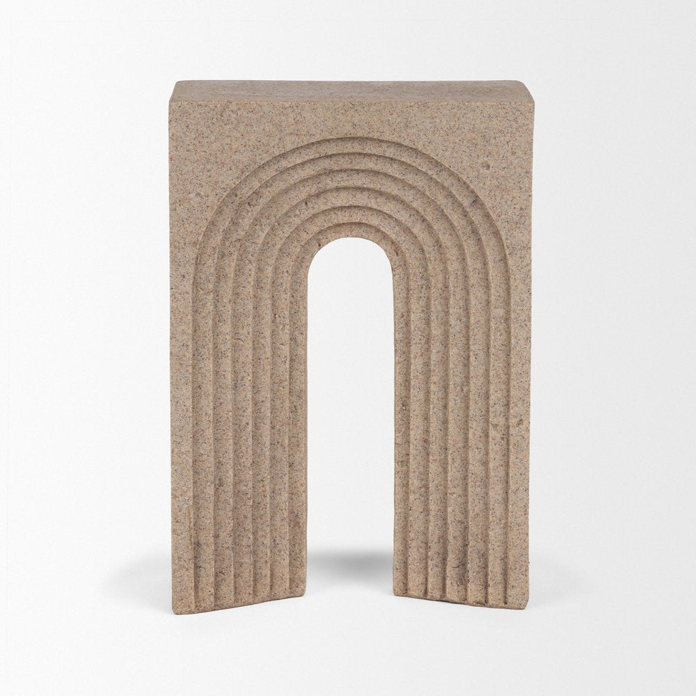 10" Beige Resin Tabletop Sculpture