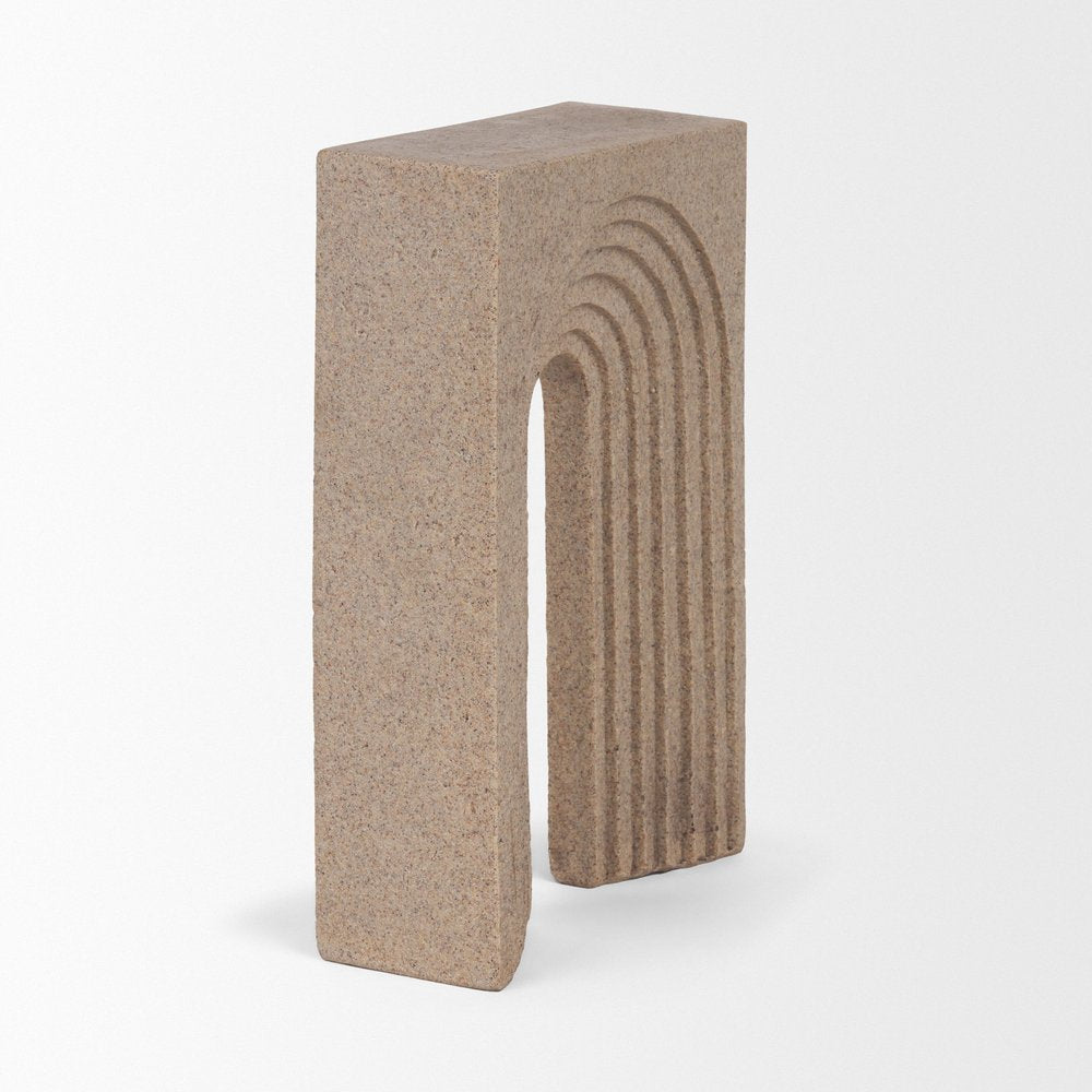 10" Beige Resin Tabletop Sculpture