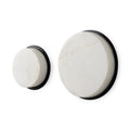 Set of Two White Marble Sphere Decorative Wall Sculpture