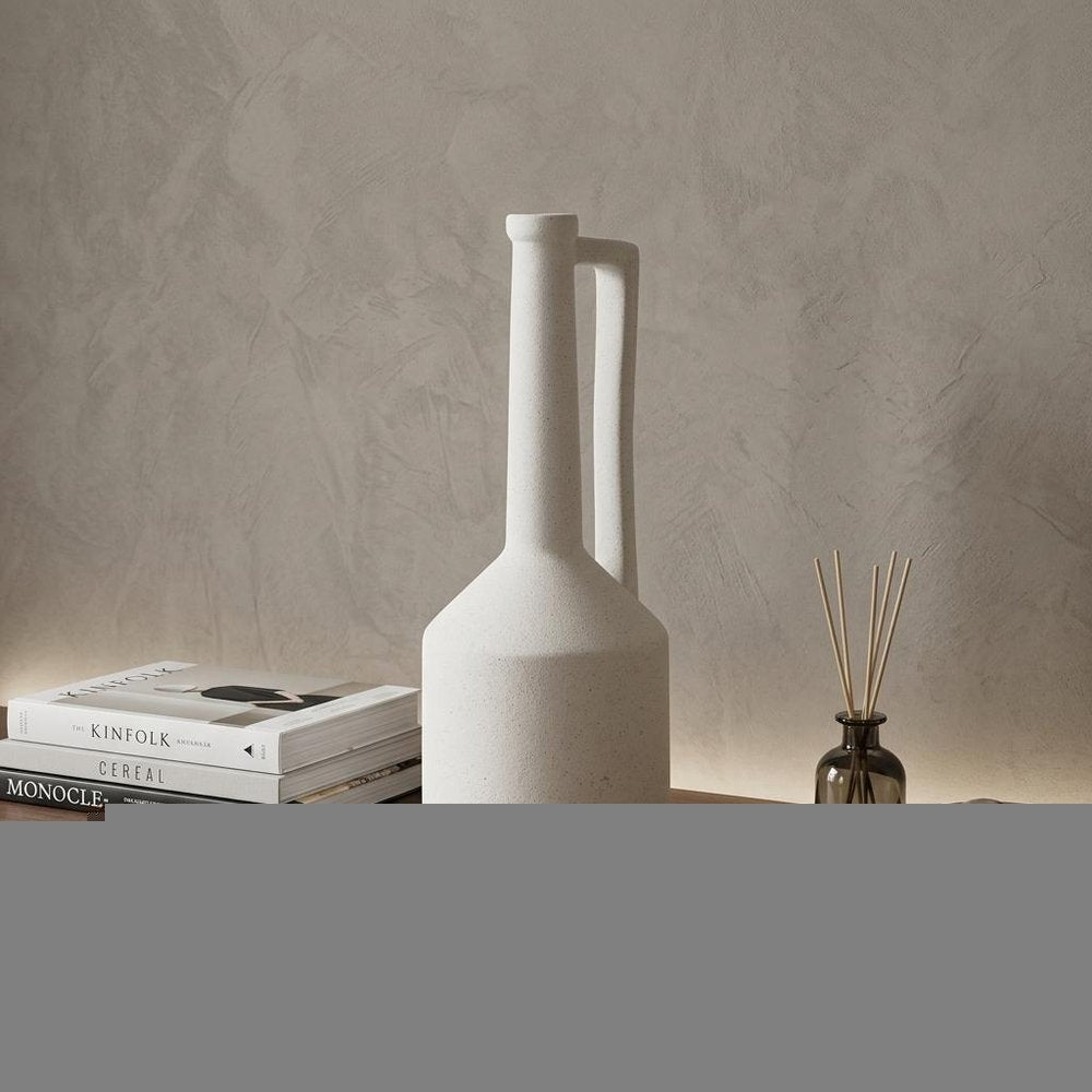 16" White Ceramic Table Vase