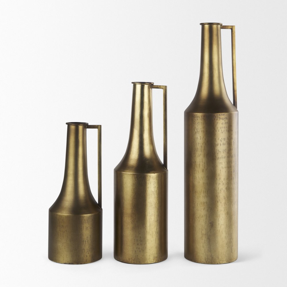 18" Gold Metal Table Vase