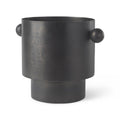 9" Black Metal Round Table Vase
