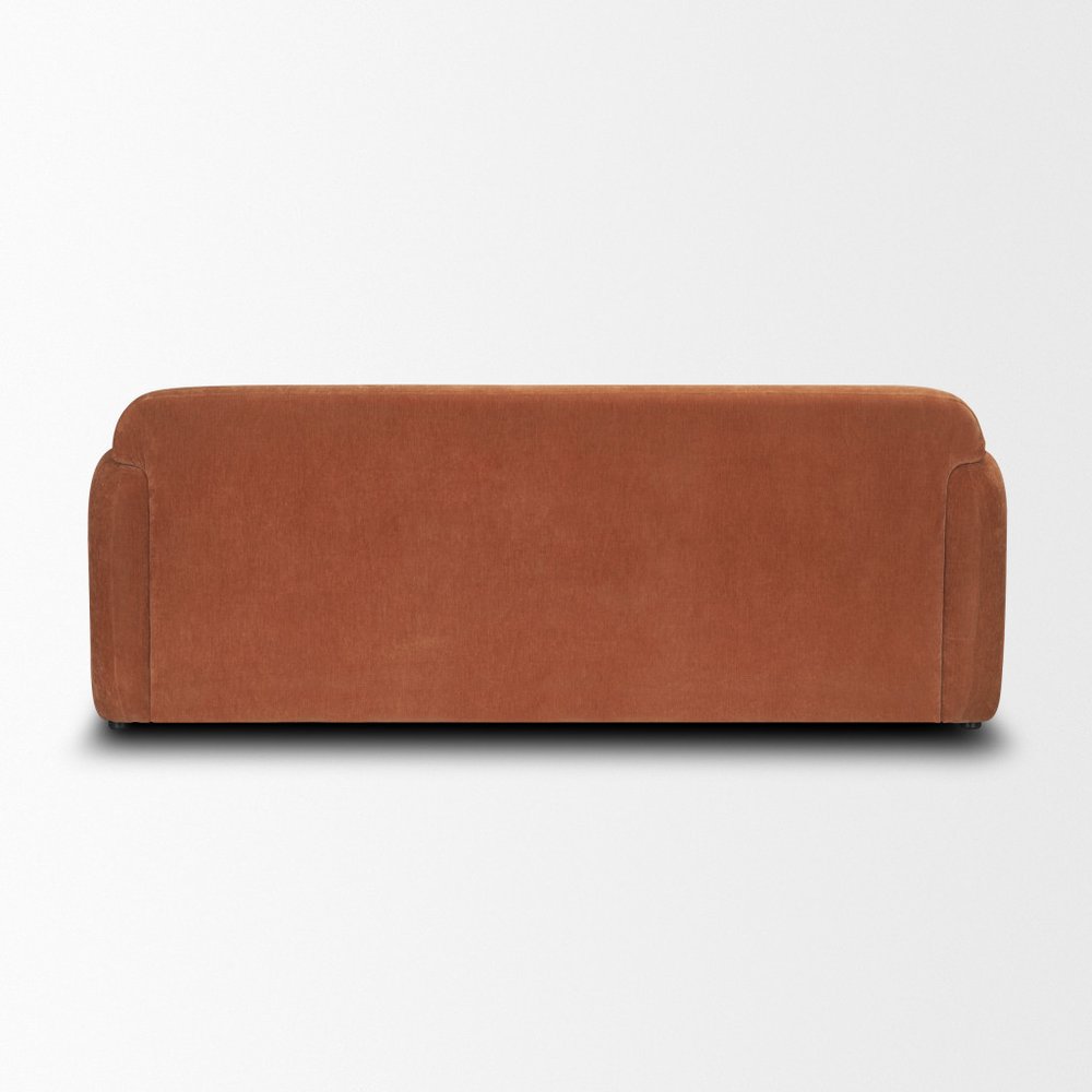 90" Orange Fabric Sofa