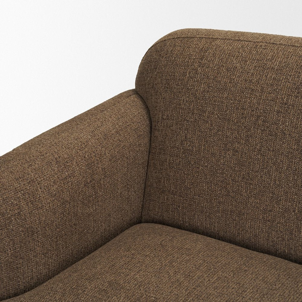 90" Brown Fabric Sofa