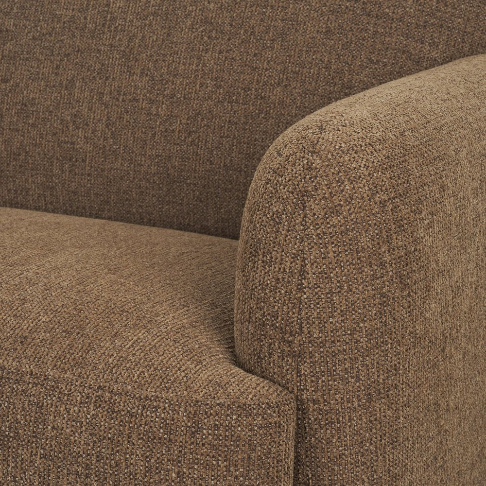90" Brown Fabric Sofa