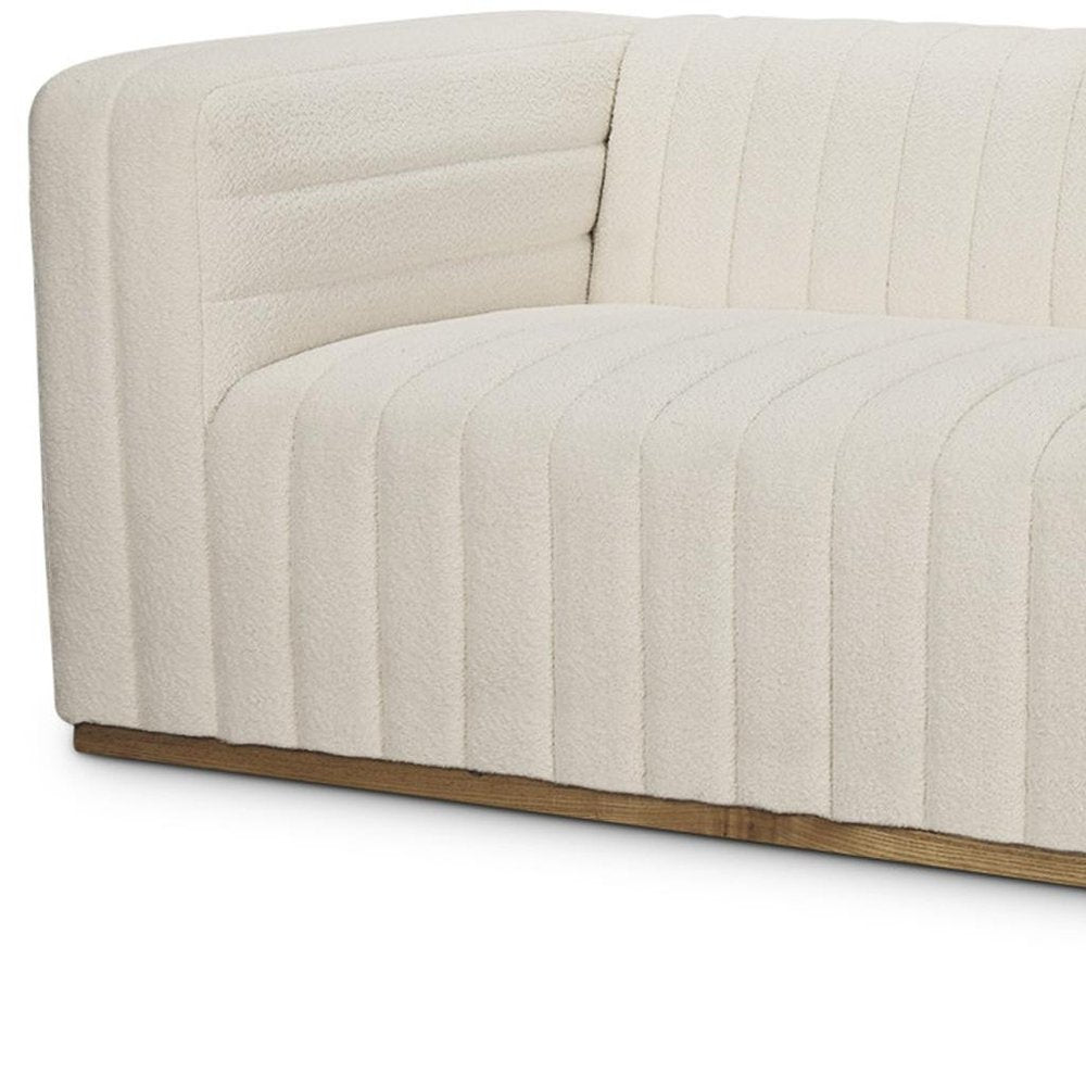 87" Cream Fabric Sofa
