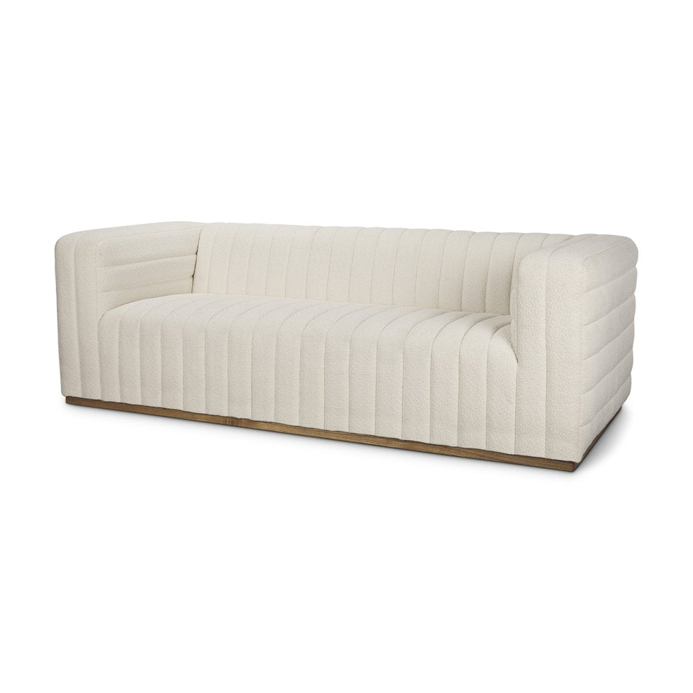 87" Cream Fabric Sofa