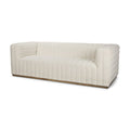 87" Cream Fabric Sofa
