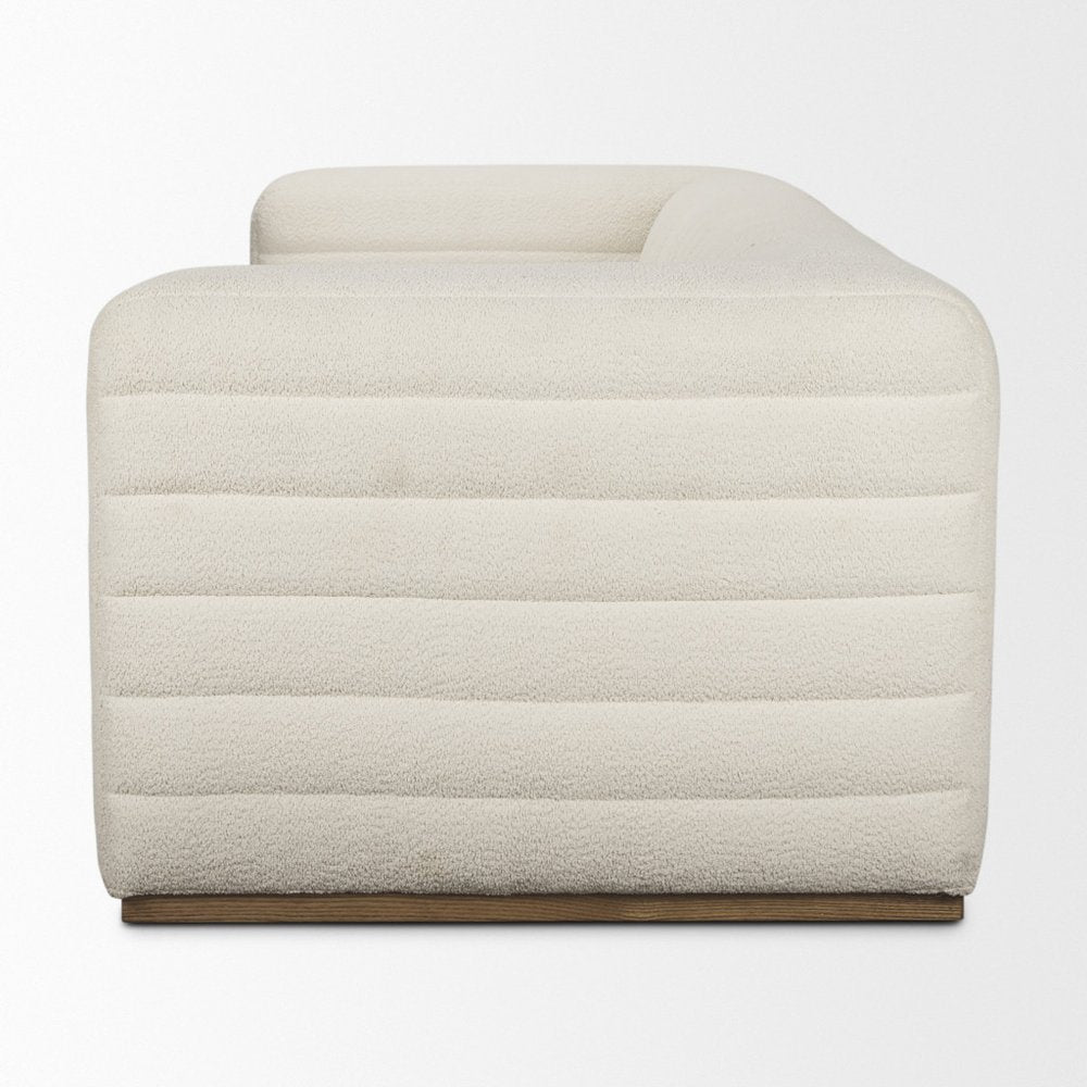 87" Cream Fabric Sofa