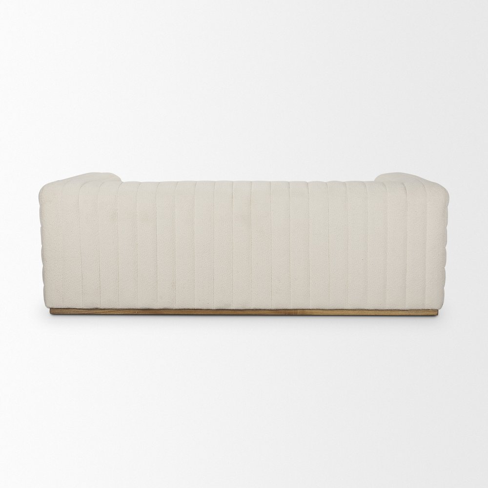 87" Cream Fabric Sofa