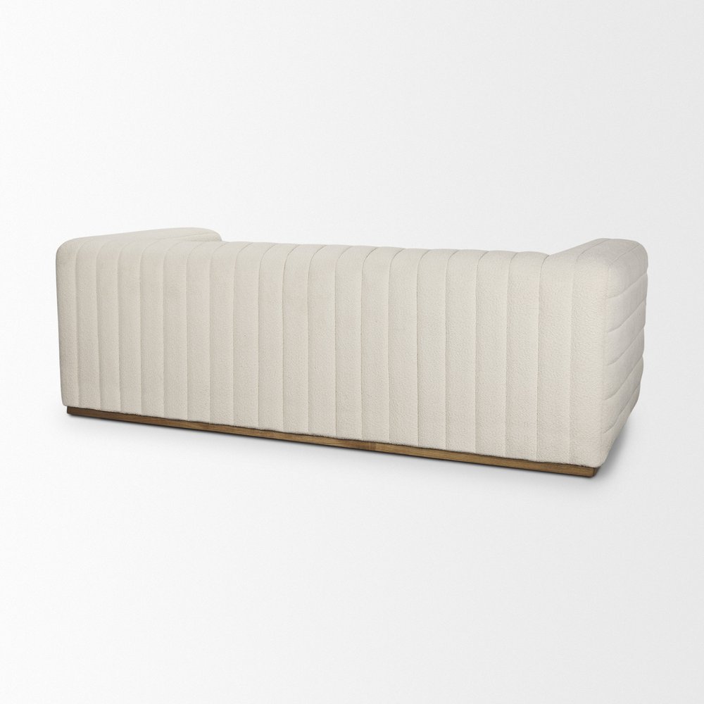 87" Cream Fabric Sofa