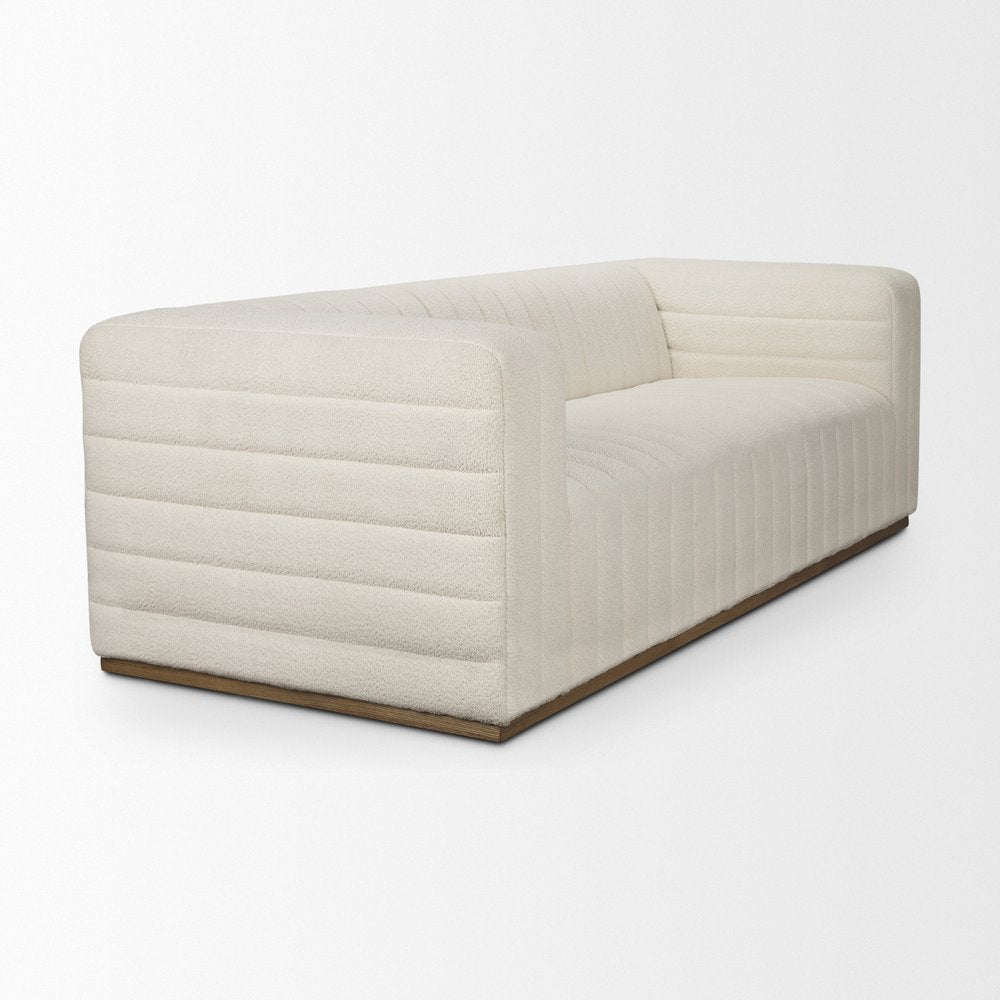 87" Cream Fabric Sofa