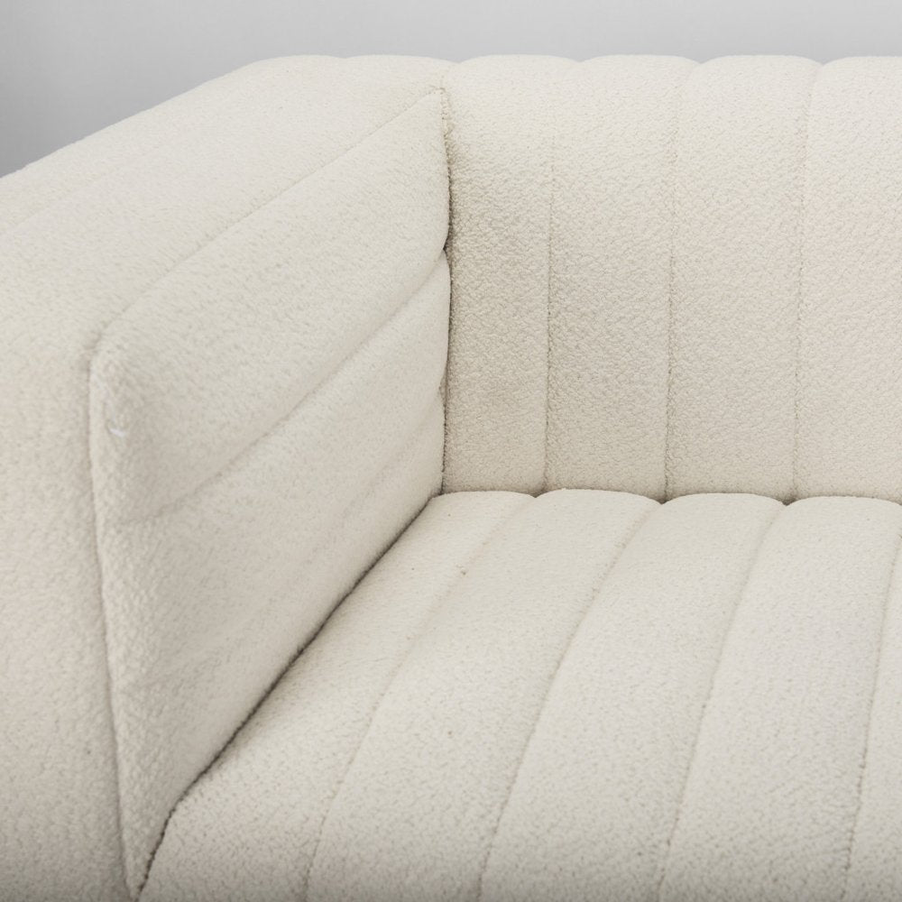 87" Cream Fabric Sofa