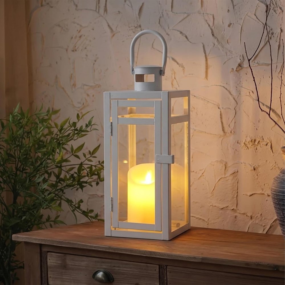 12" White Glass Floor Candelabra Candle Holder