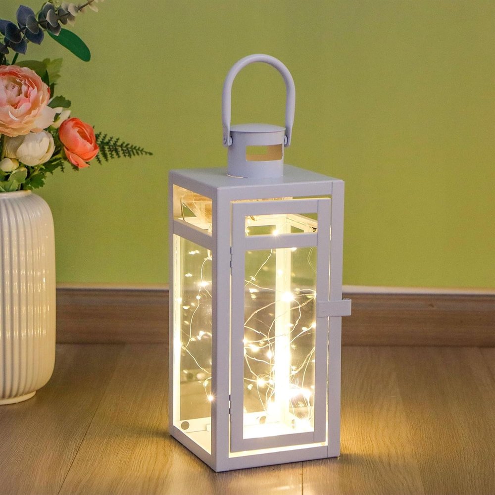 12" White Glass Floor Candelabra Candle Holder