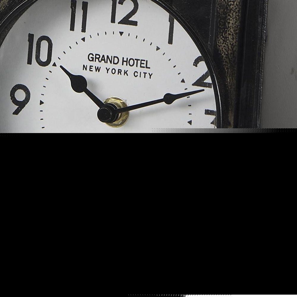6" Black Metal Analog Round Wall Clock