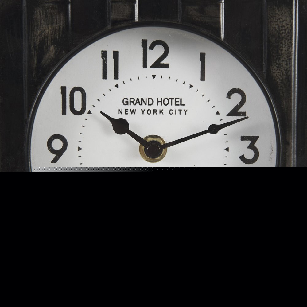 6" Black Metal Analog Round Wall Clock