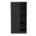 19" Black Wood Corner Accent Chest