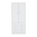 19" White Wood Corner Accent Chest