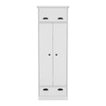 19" White Wood Corner Accent Chest