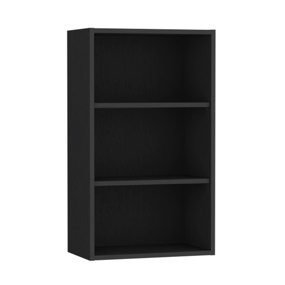 21" Black Wood Wall Mounted China Cabinet