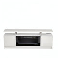 70" White Wood Fireplace TV Stand With Fireplace