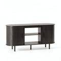 55" Black Wood Fireplace TV Stand With Fireplace