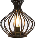 8" Black Metal Pierced Novelty Desk Lamp With Novelty Shade