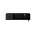 63" Black Wood Enclosed and Open Storage Entertainment Center
