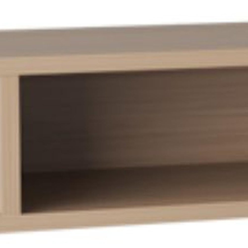 71" Beige Wood Enclosed and Open Storage Entertainment Center