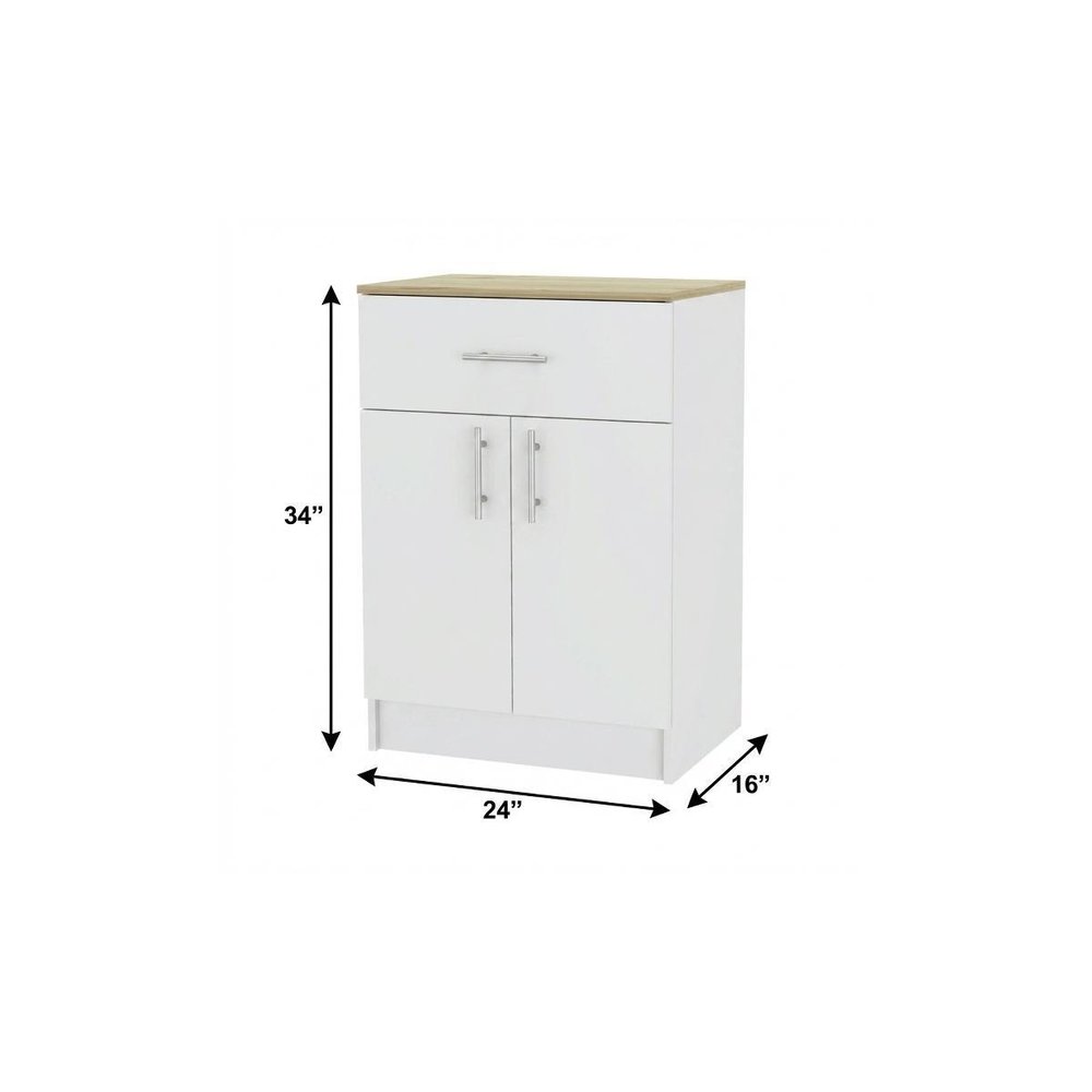 34" White Wood Two Door Pantry Or Storage Closet