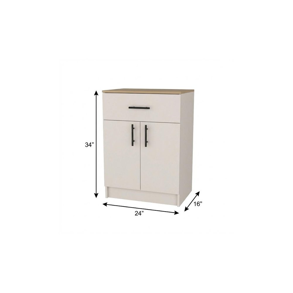 34" White Wood Two Door Pantry Or Storage Closet