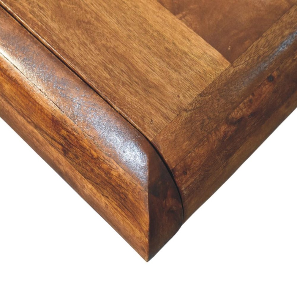 35" Brown Solid Wood Enclosed and Open Storage TV Stand
