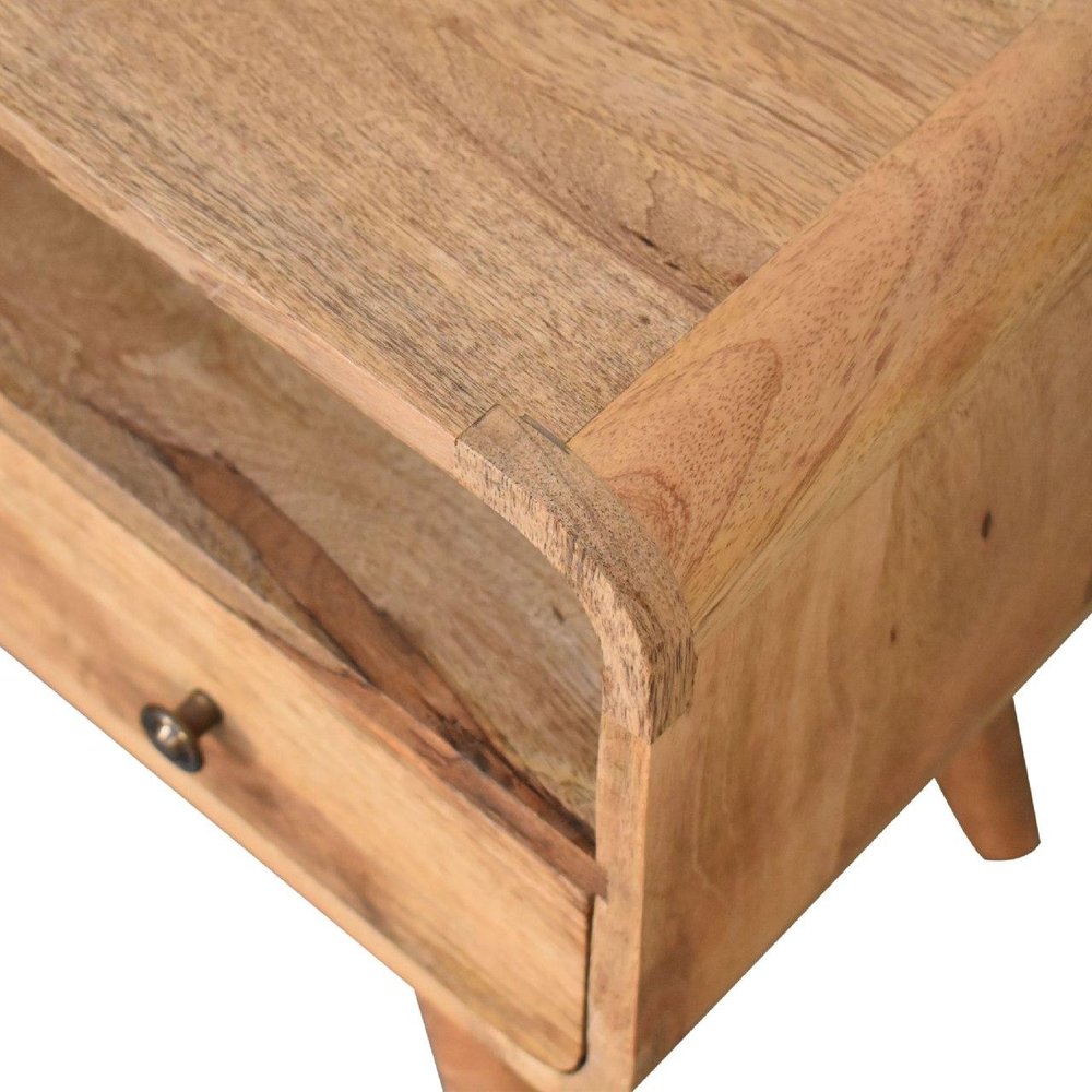 24" Brown Solid Wood Enclosed and Open Storage TV Stand