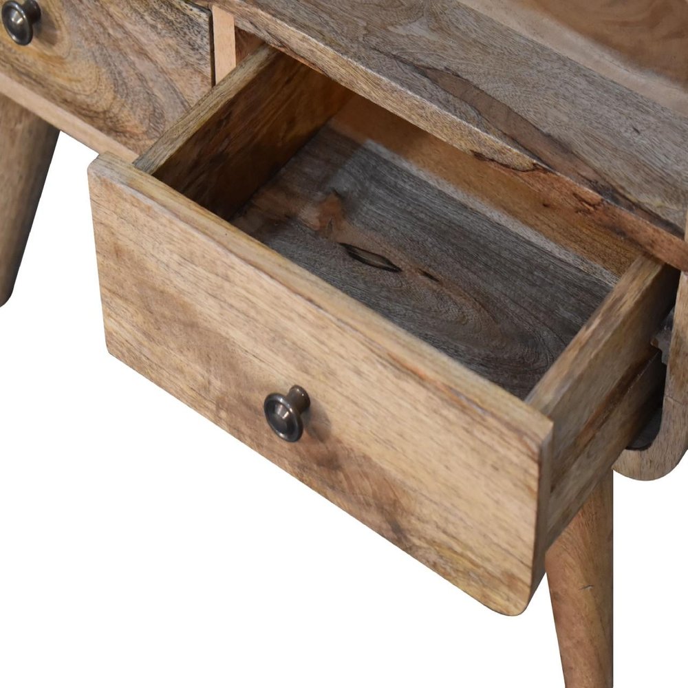 24" Brown Solid Wood Enclosed and Open Storage TV Stand