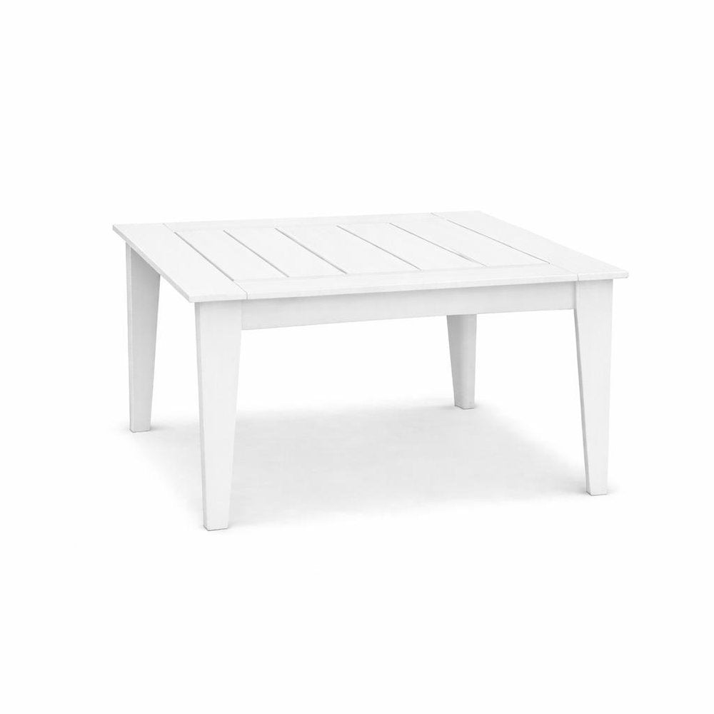 39" White Heavy Duty Plastic Square Outdoor Dining Table