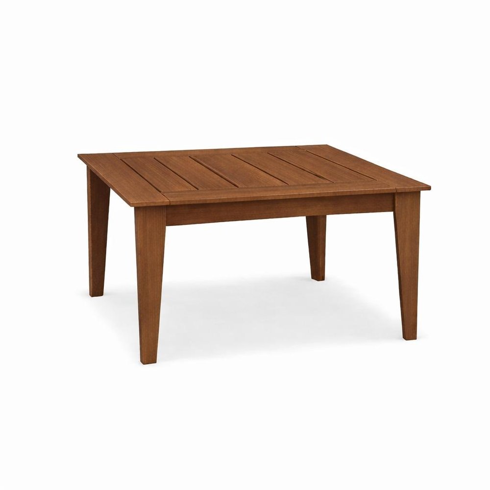 39" Walnut Heavy Duty Plastic Square Outdoor Dining Table